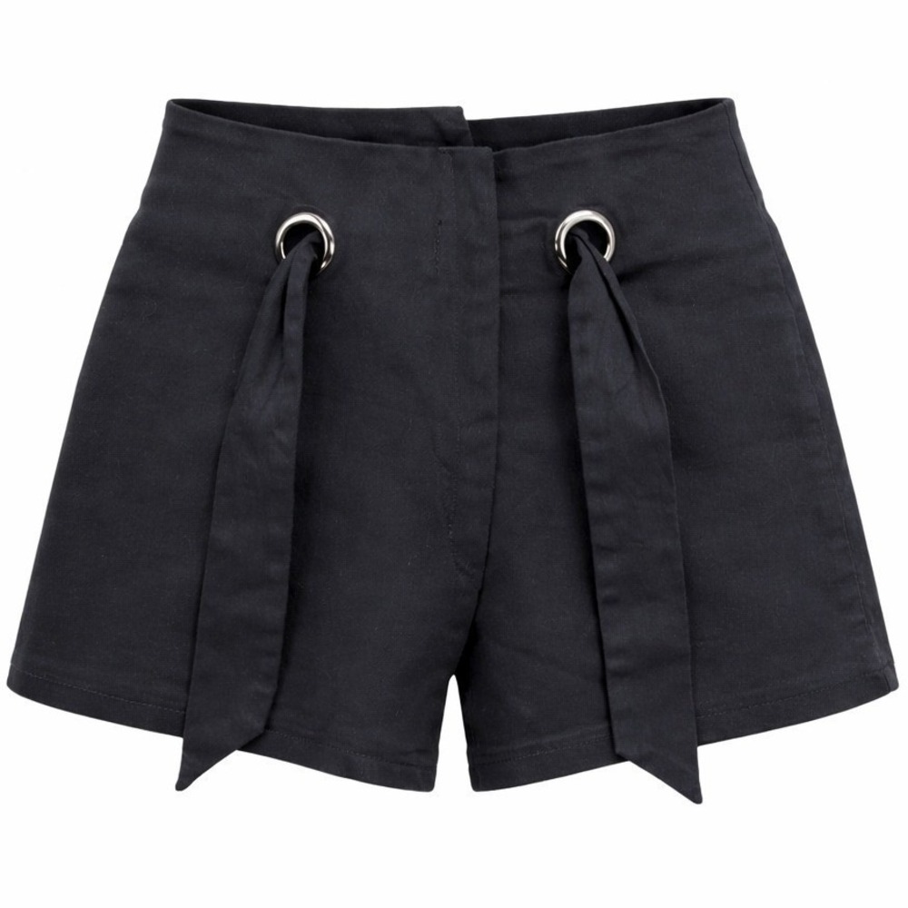 Altar'd State Grommet Tie Shorts Womens Medium Black Edgy Goth